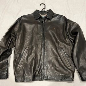 Mens Polo leather coat